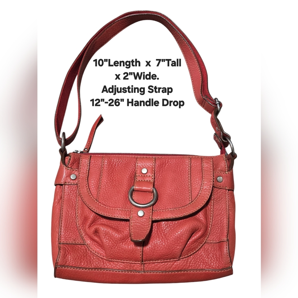 Fossil Elegant Dusty Red Leather Shoulder Bag